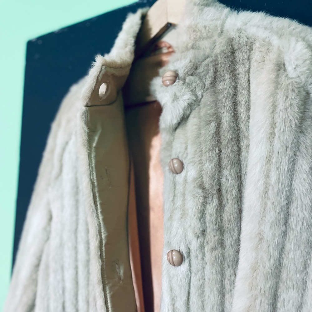 Vintage Waist-length Faux Fur Jacket